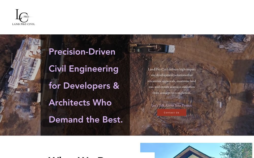 Land Pro Civil website before redesign
